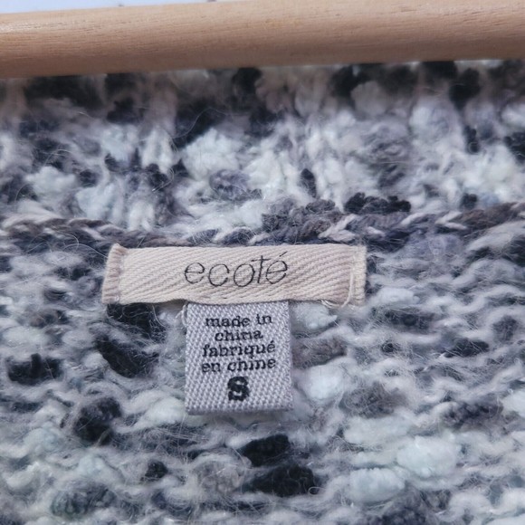 Ecote Urban Outfitters Alpaca Blend Teal Black Speckles Oversized Sweater Small - Picture 2 of 6